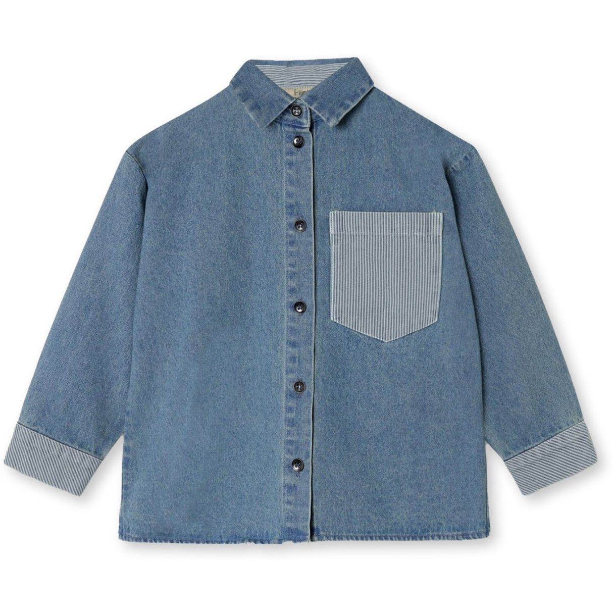 Fliink Medium Denim Blue Don Contrast Blus