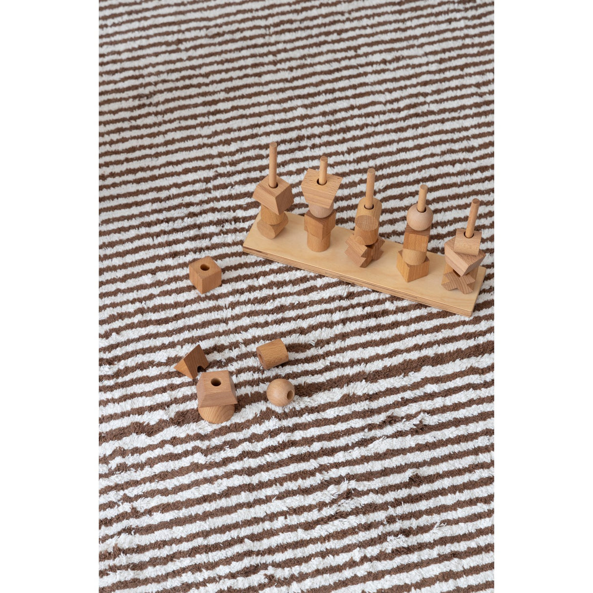 KAS Kopenhagen Brow & Nautral Brown Stripes Rug 120X160
