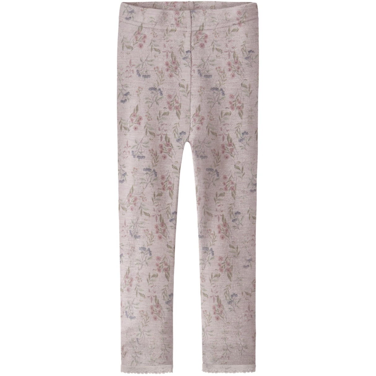 Name It Violet Ice Flowers + Leafs Nmfwang Ull Needle Leggings Noos