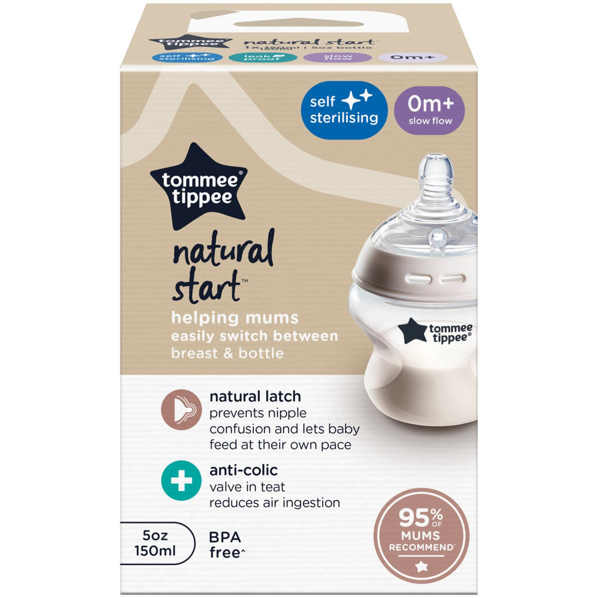 Tommee Tippee Natural Start 1X 150ml Baby Flaska