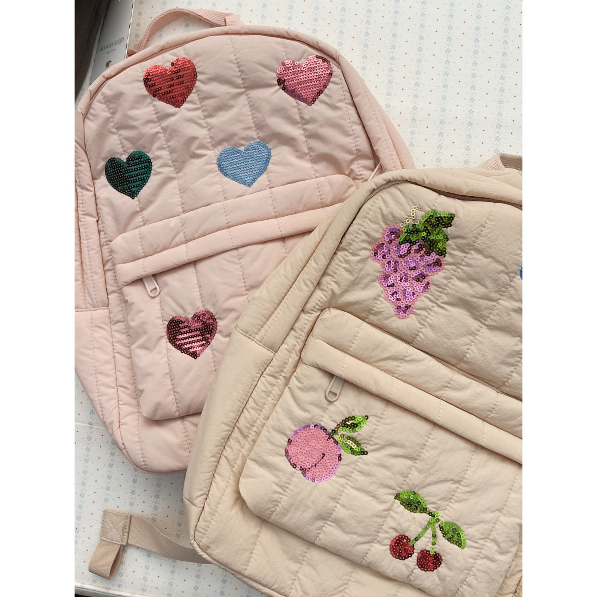 Konges Sløjd Cameo Rose Juno Quiltad Paljet Ryggsäck Midi