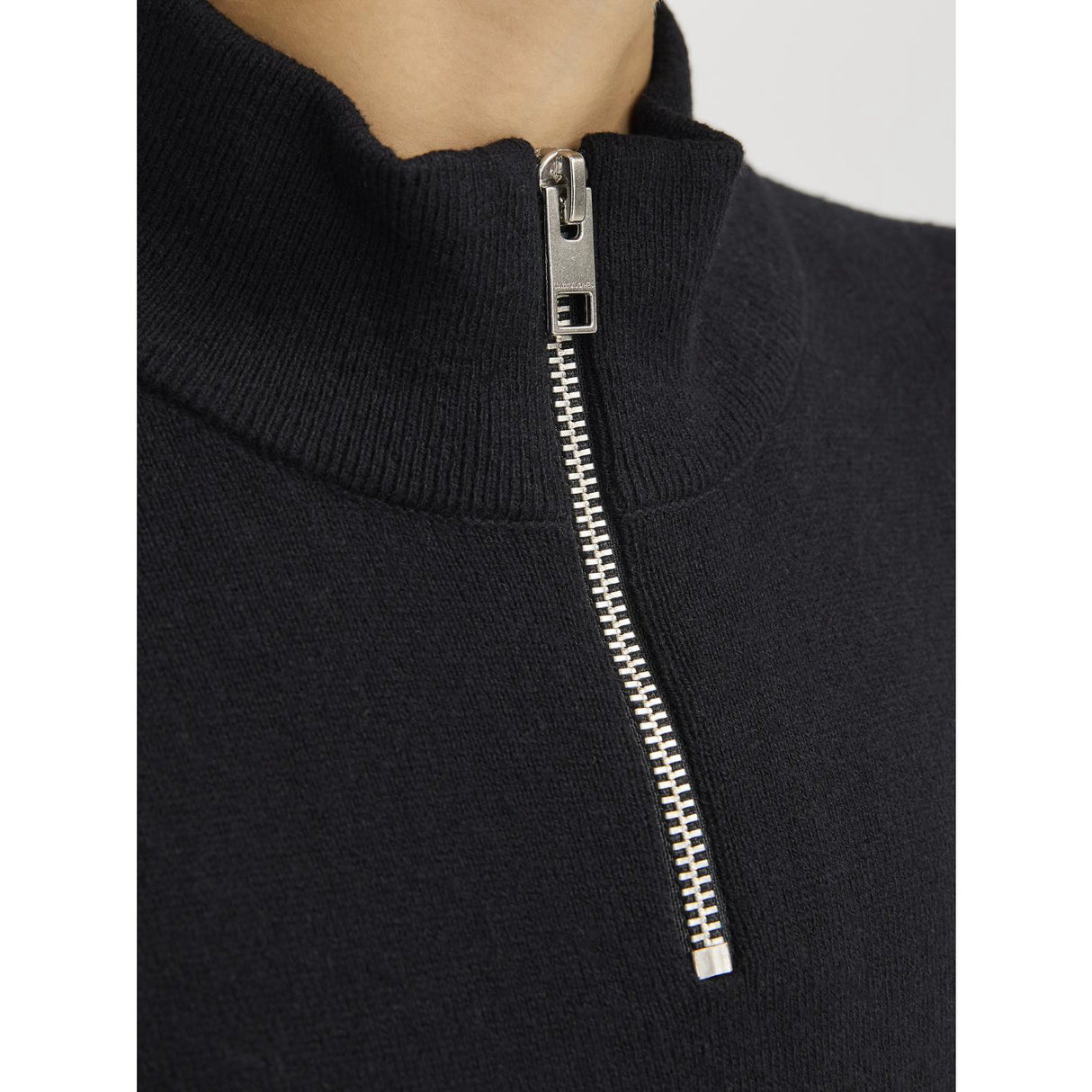 Jack & Jones Junior Black Jjeemil Stickad Half Zip Noos Jnr