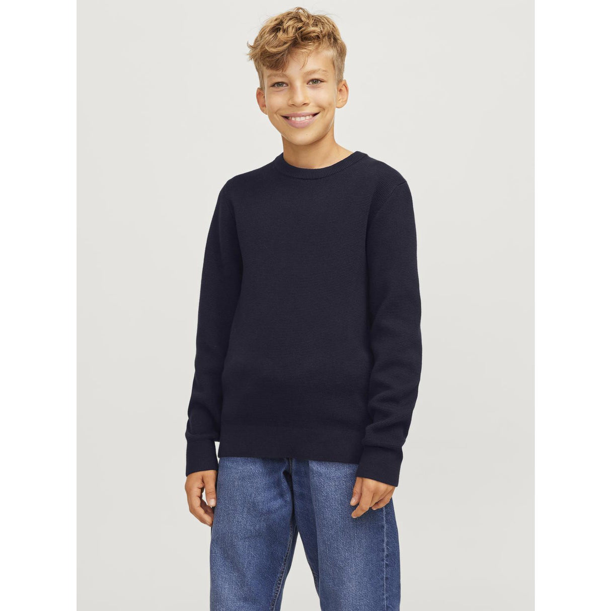 Jack & Jones Junior Night Sky Jprblamilano Stitch Stickad Crew Neck Jnr