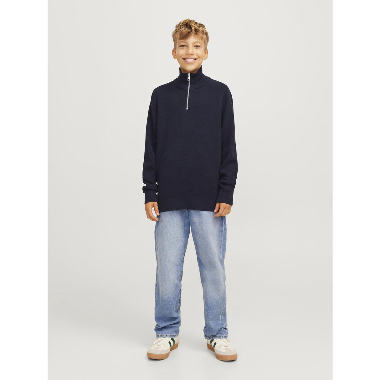 Jack & Jones Junior Night Sky Jprblamilano Stitch Stickad Half Zip Jnr