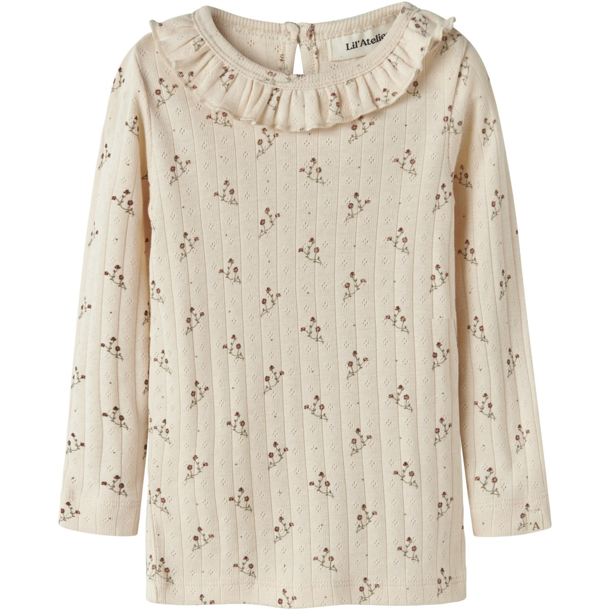 Lil'Atelier Novelle Peach Flower Nmfrachello Ria Ls Slim Topp Lil