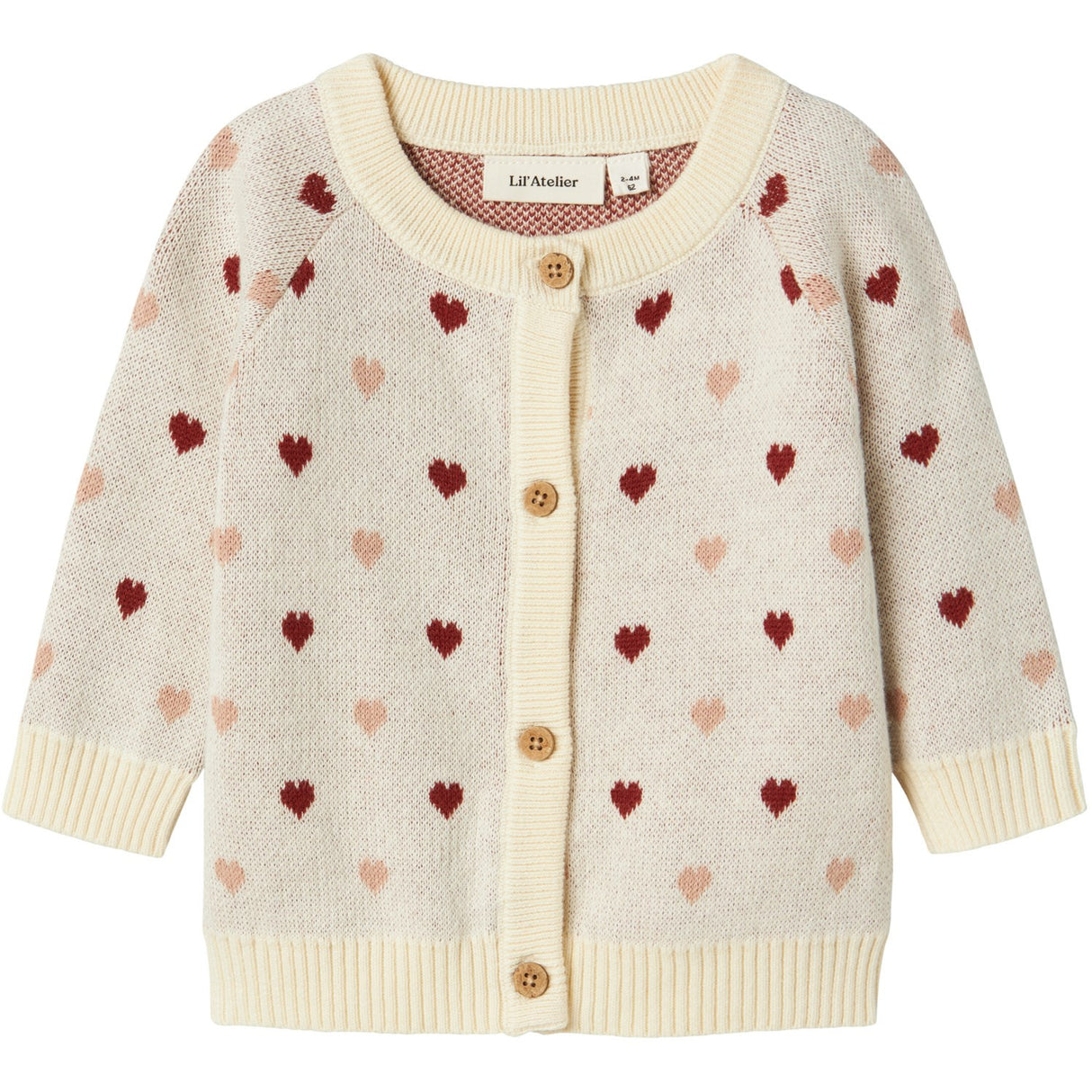 Lil'Atelier Turtledove Red Heart Nbfsaran Ls Stickad Card Heart Lil