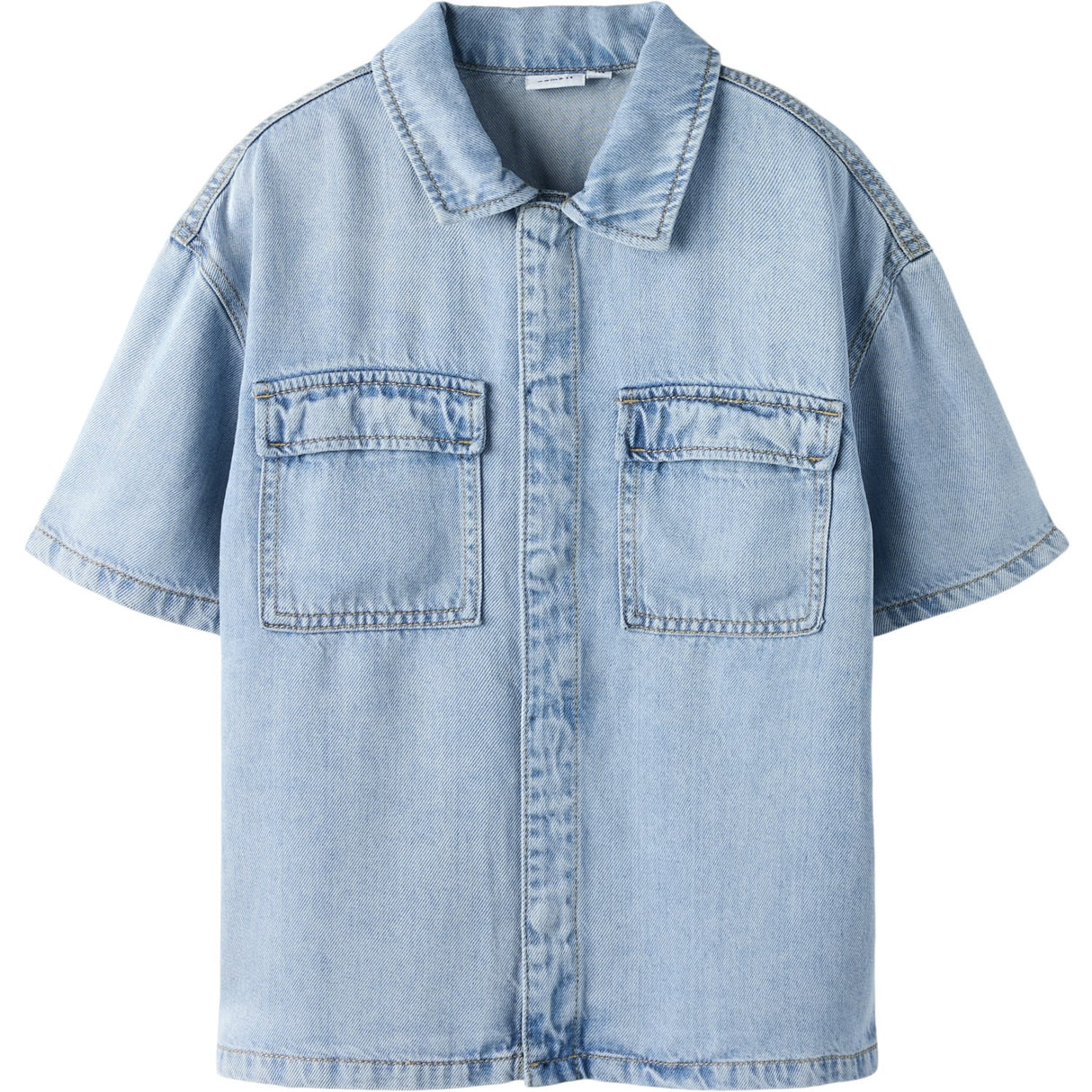 Name It Light Blue Denim Nkmjoy Boxy Dnm 1/2 Skjorta 1860-Ph F