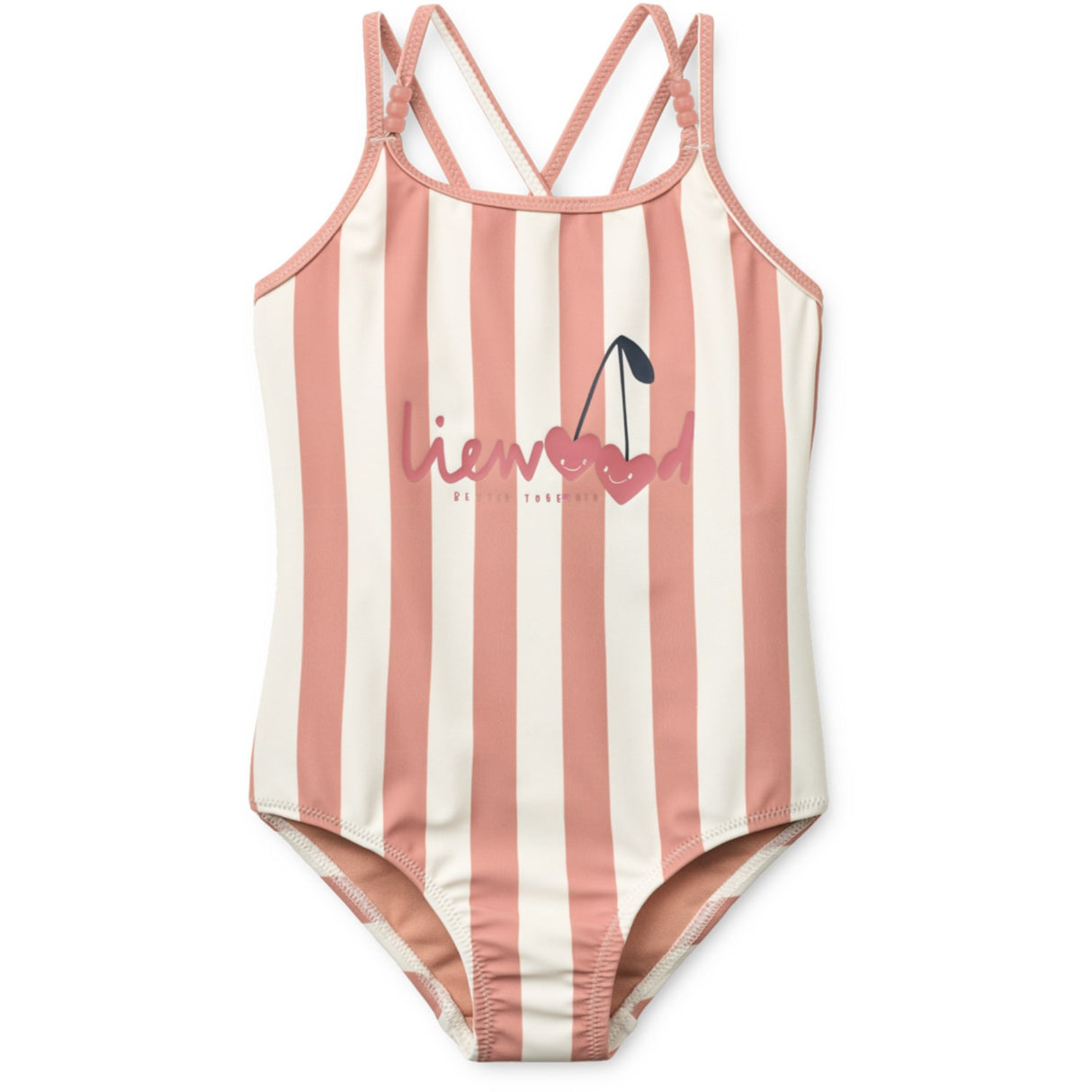 LIEWOOD Coral Blush / Creme De La Creme Stripe Suna Stripe Baddräkt