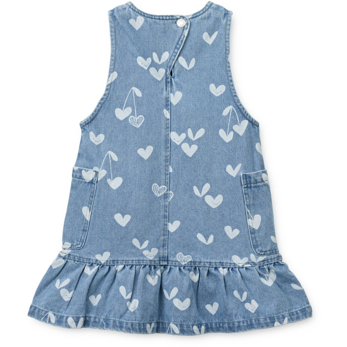 LIEWOOD Sweethearts / Light Blue Denim Angelica Printed Denim Frill Klänning