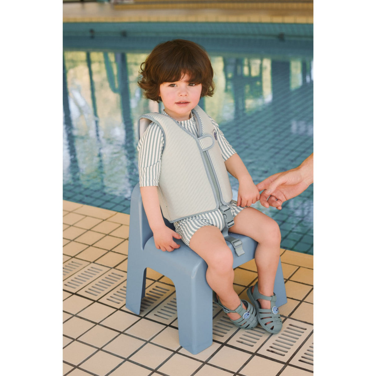 LIEWOOD Peppermint / Sandy Dove Seersucker Swim Väst