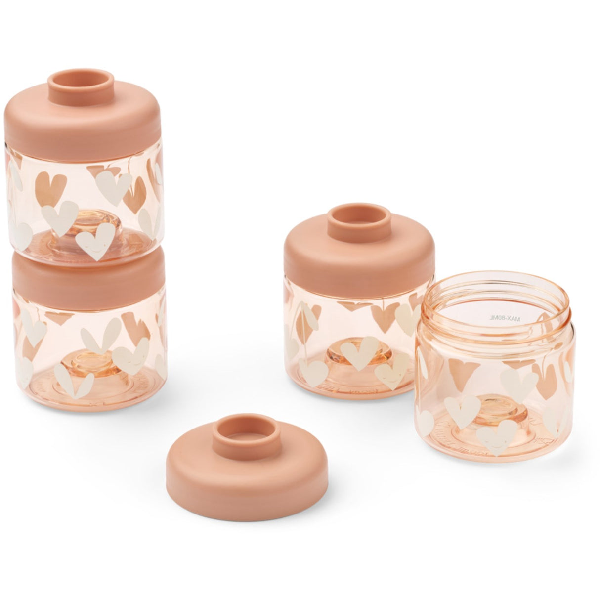 LIEWOOD Sweethearts / Pale Tuscany Dominique Food Tritan Boxes 100 Ml 4-Pack