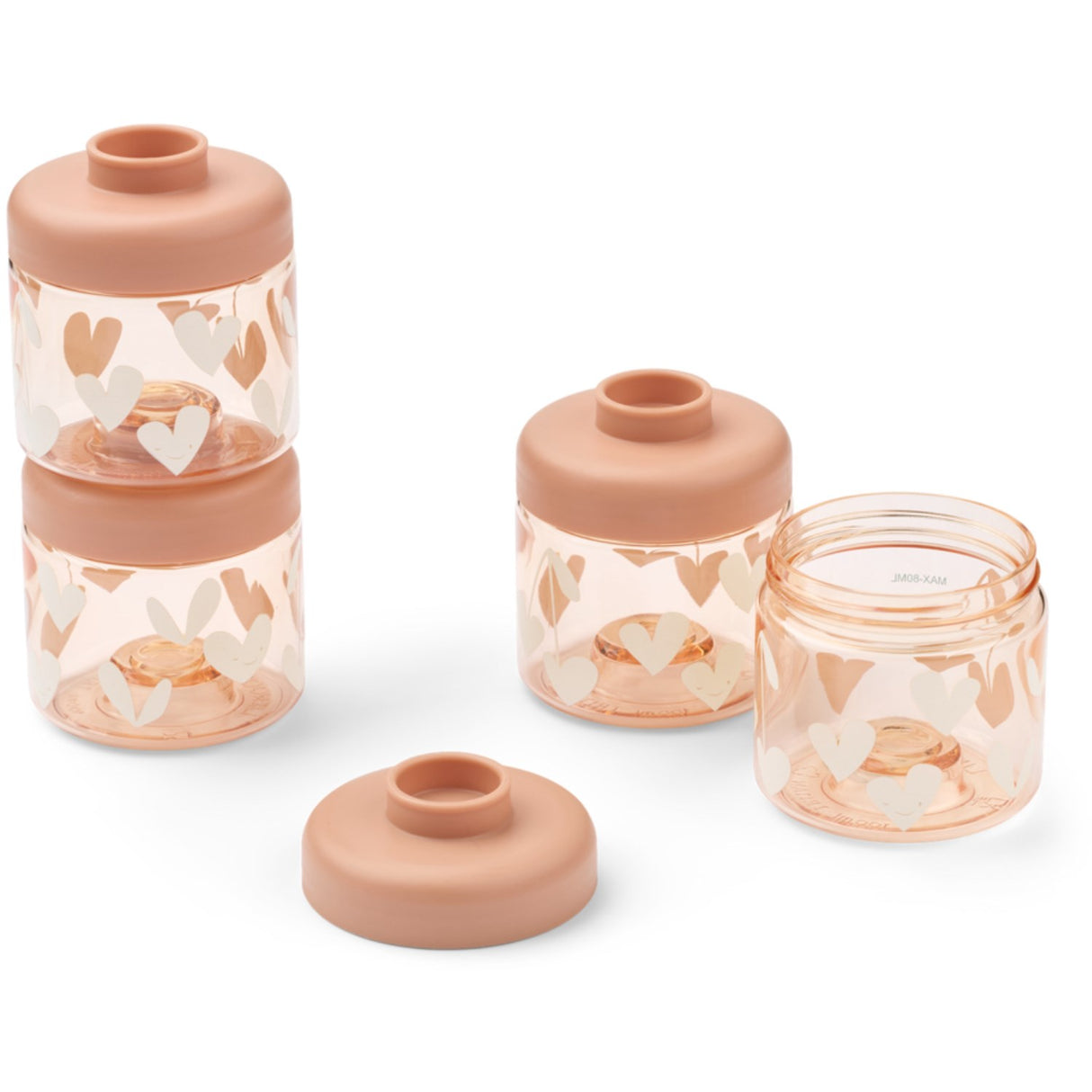 LIEWOOD Sweethearts / Pale Tuscany Dominique Food Tritan Boxes 100 Ml 4-Pack