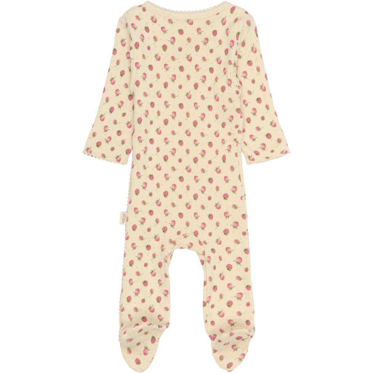 Petit Piao Fog Strawberry AOP PPDea L_S Byxdress Fold Feet NB