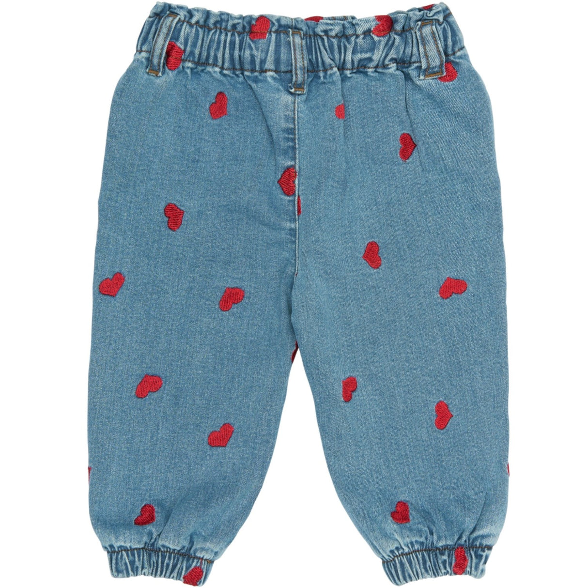 Petit Piao Light Blue Denim EMB PPEva Denim Byxor
