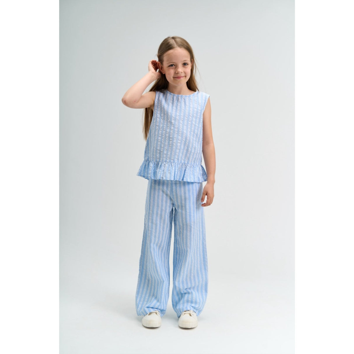 The New Forever Blue Striped Tnshirley Wide Byxor