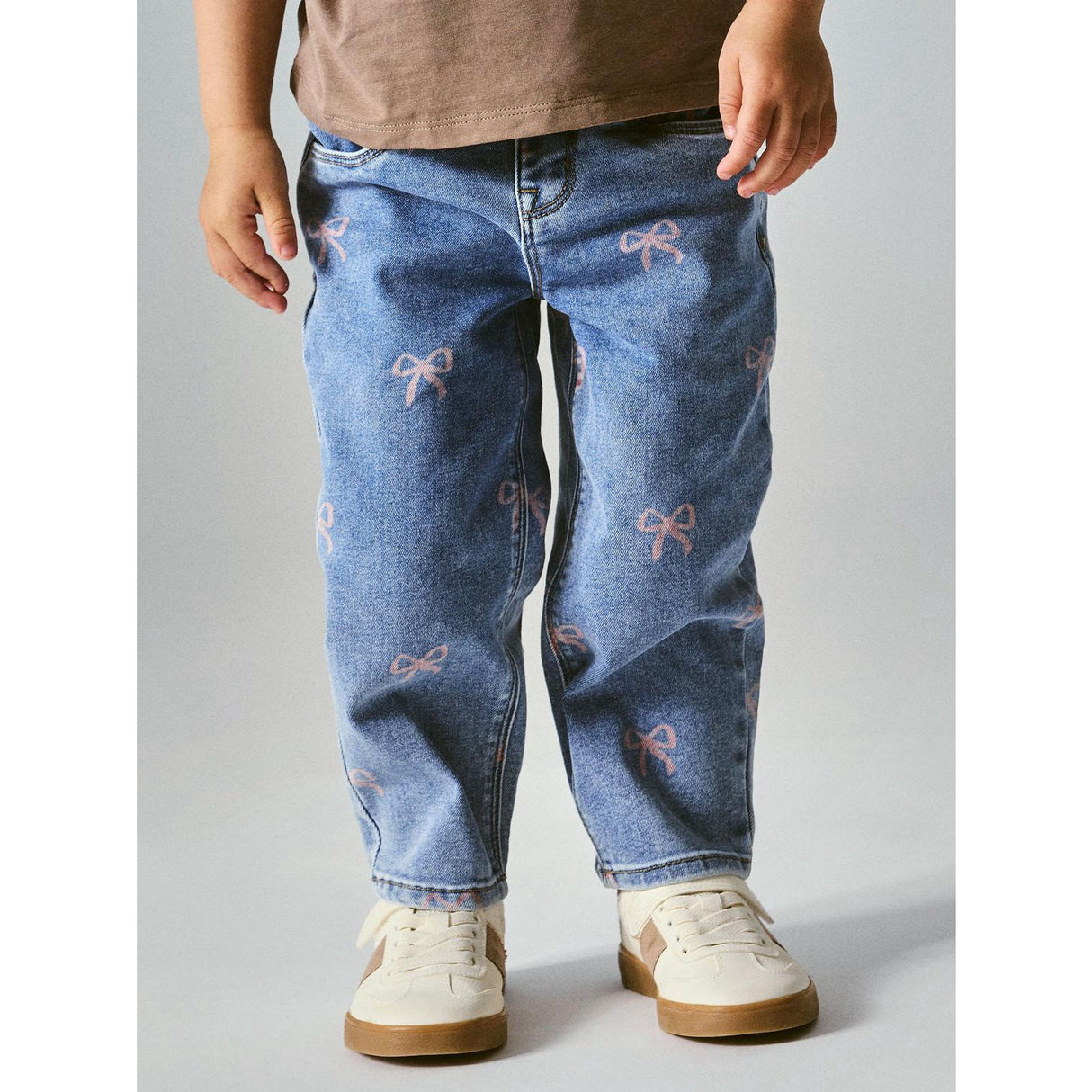 Name It Medium Blue Denim Bow Nmfbella Mom Shaped Jeans 3555-On Noos