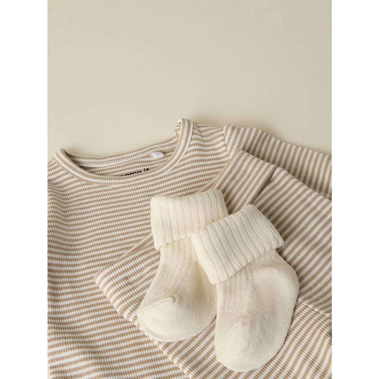 Name It Antique White Sesame Nbnnugat 2P Strumpor