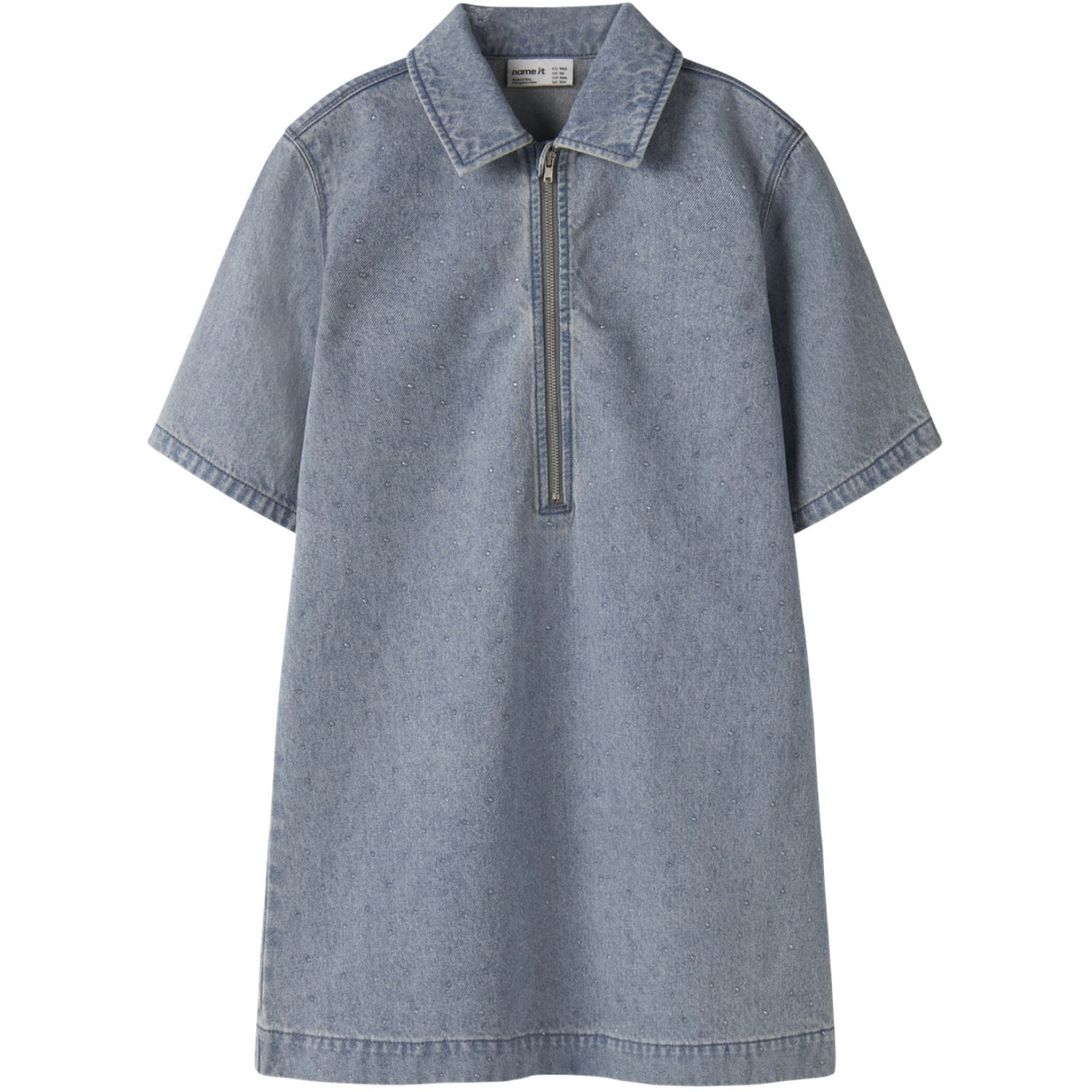 Name It Special Blue Grey Denim Nkfrain 2/4 Loose Dnm Klänning 4577-Im