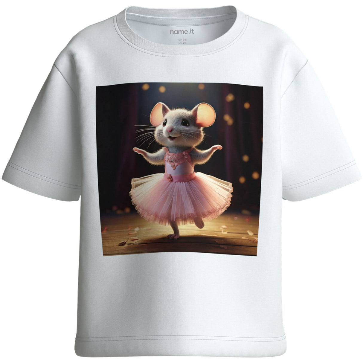 Name It Bright White Ballerina Mouse Nmfvotea Ss Nreg Topp