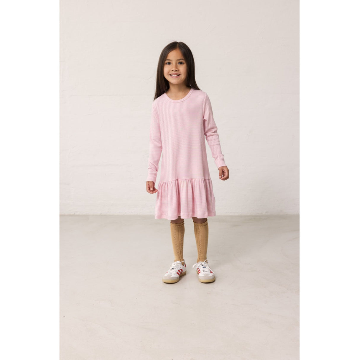 MarMar Modal Fine Rib Pink Stripe Diro Klänning