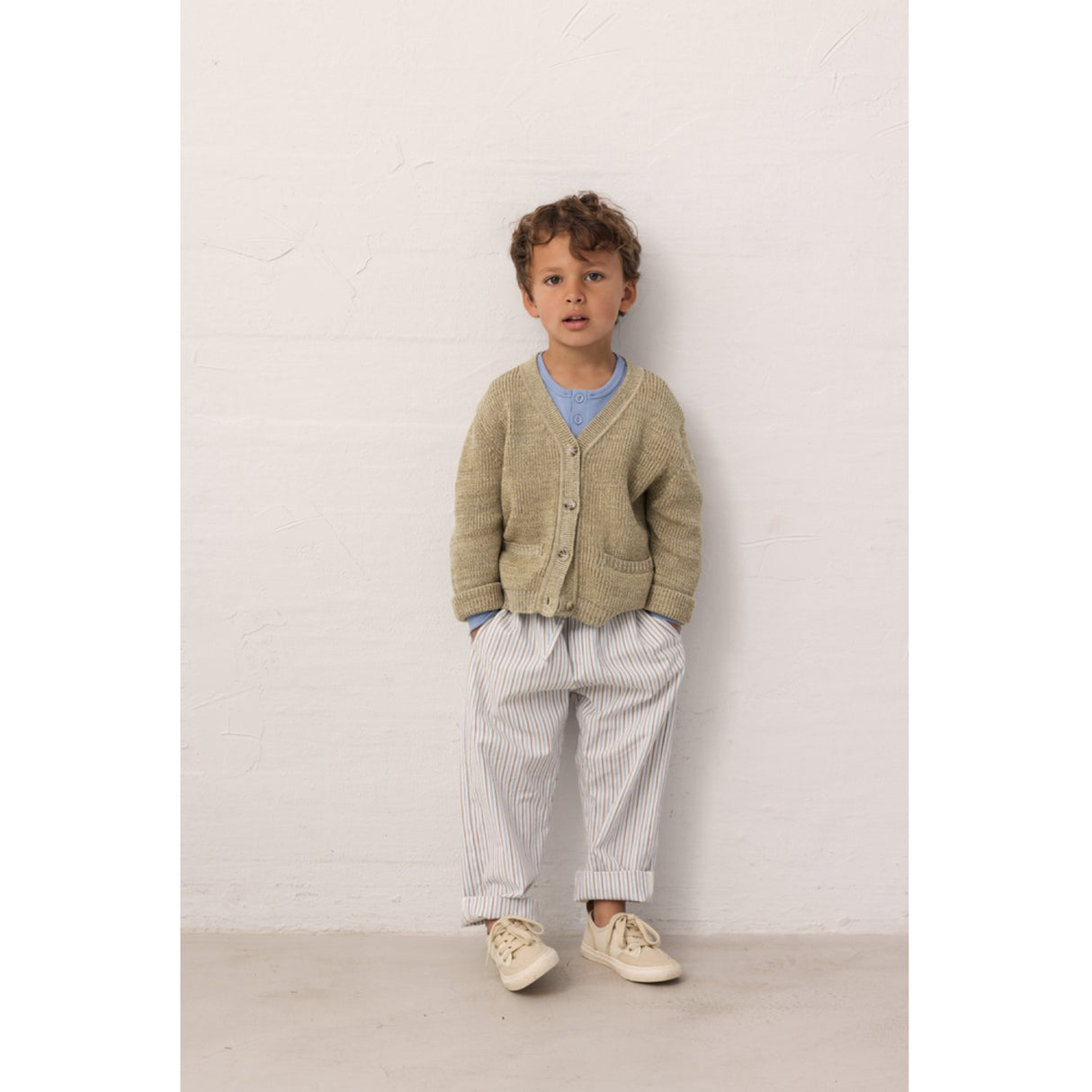 MarMar Cotton Blue Iris Stripe Plano Byxor