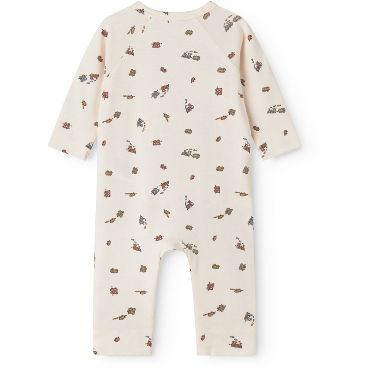MarMar Newborn Modal Smooth Print Trains Rulo Onesie