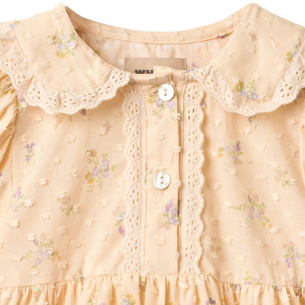 Wheat Barely Apricot Flowers Klänning S/S Adele