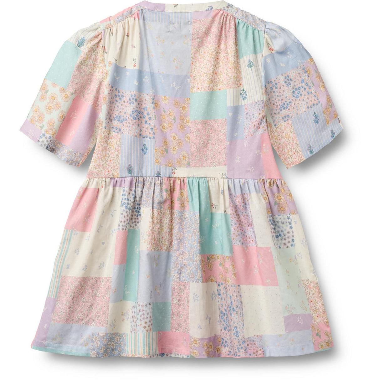 Wheat Patchwork Flowers Klänning S/S Annabell