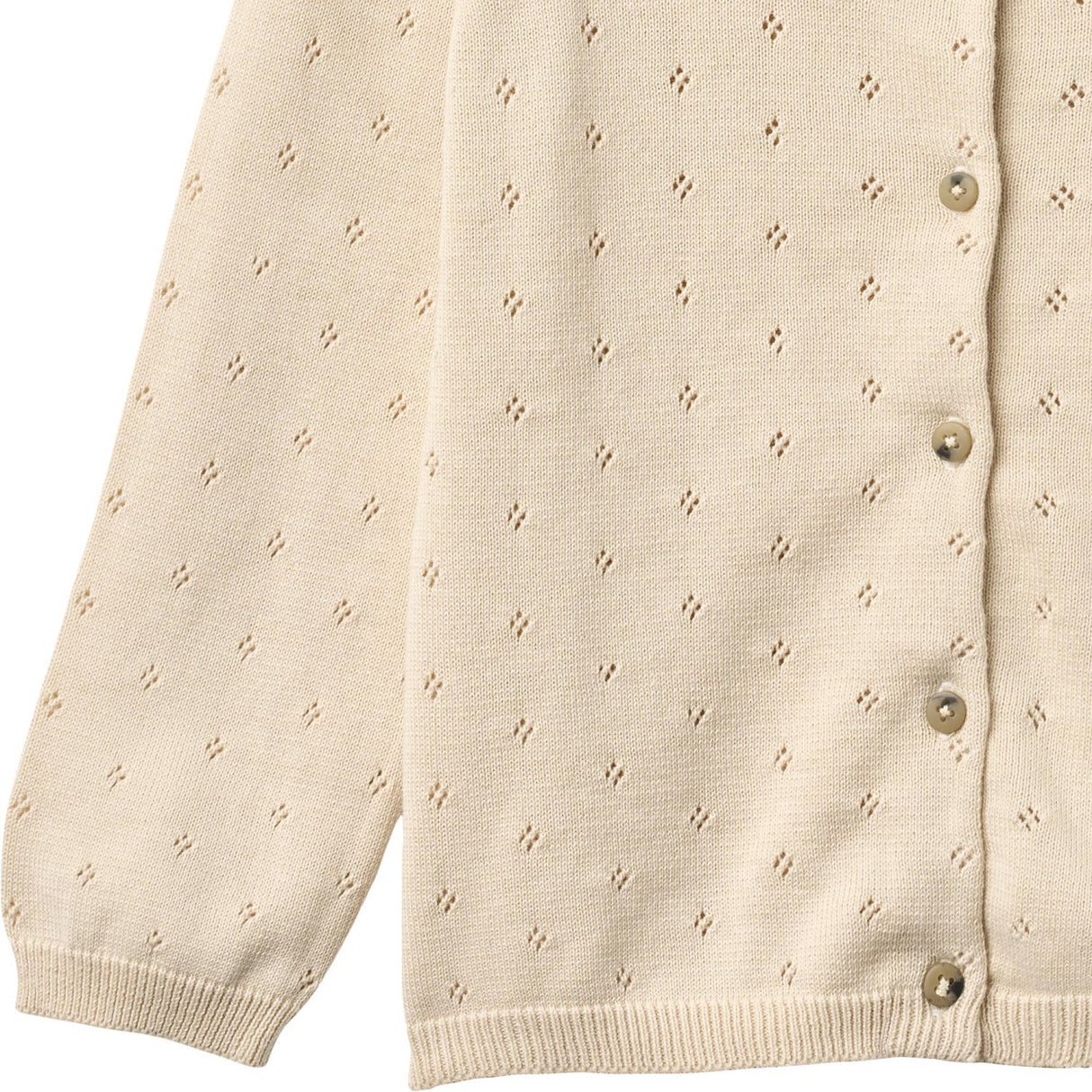 Wheat Sandshell Stickad Cardigan Maia