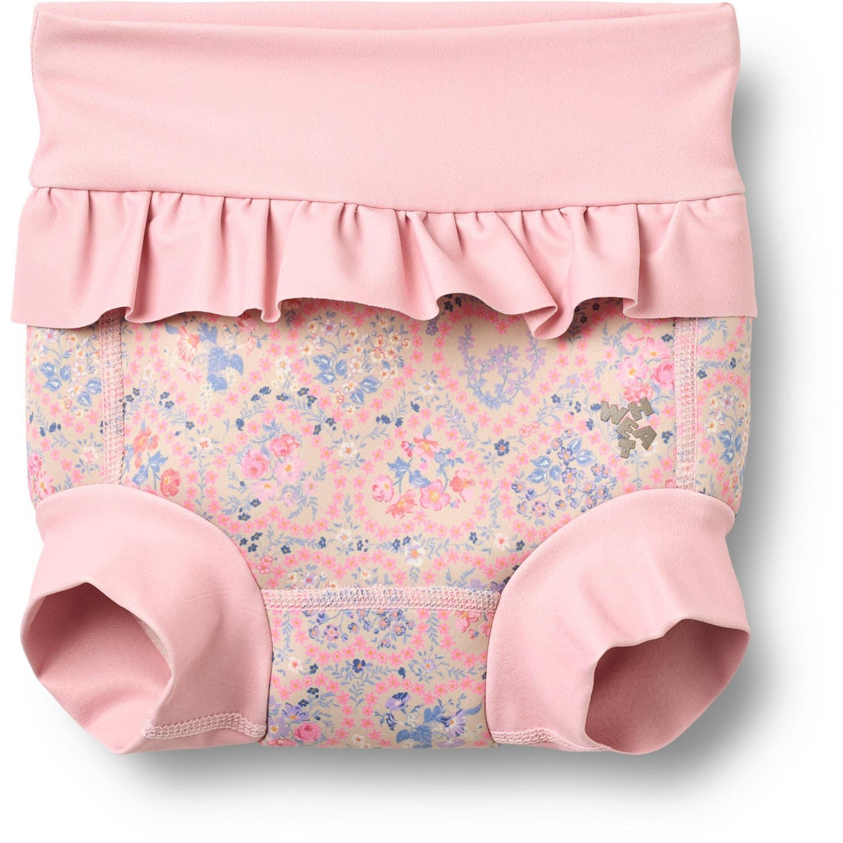 Wheat Pink Heart Flowers Neoprene Swim Byxor Rita