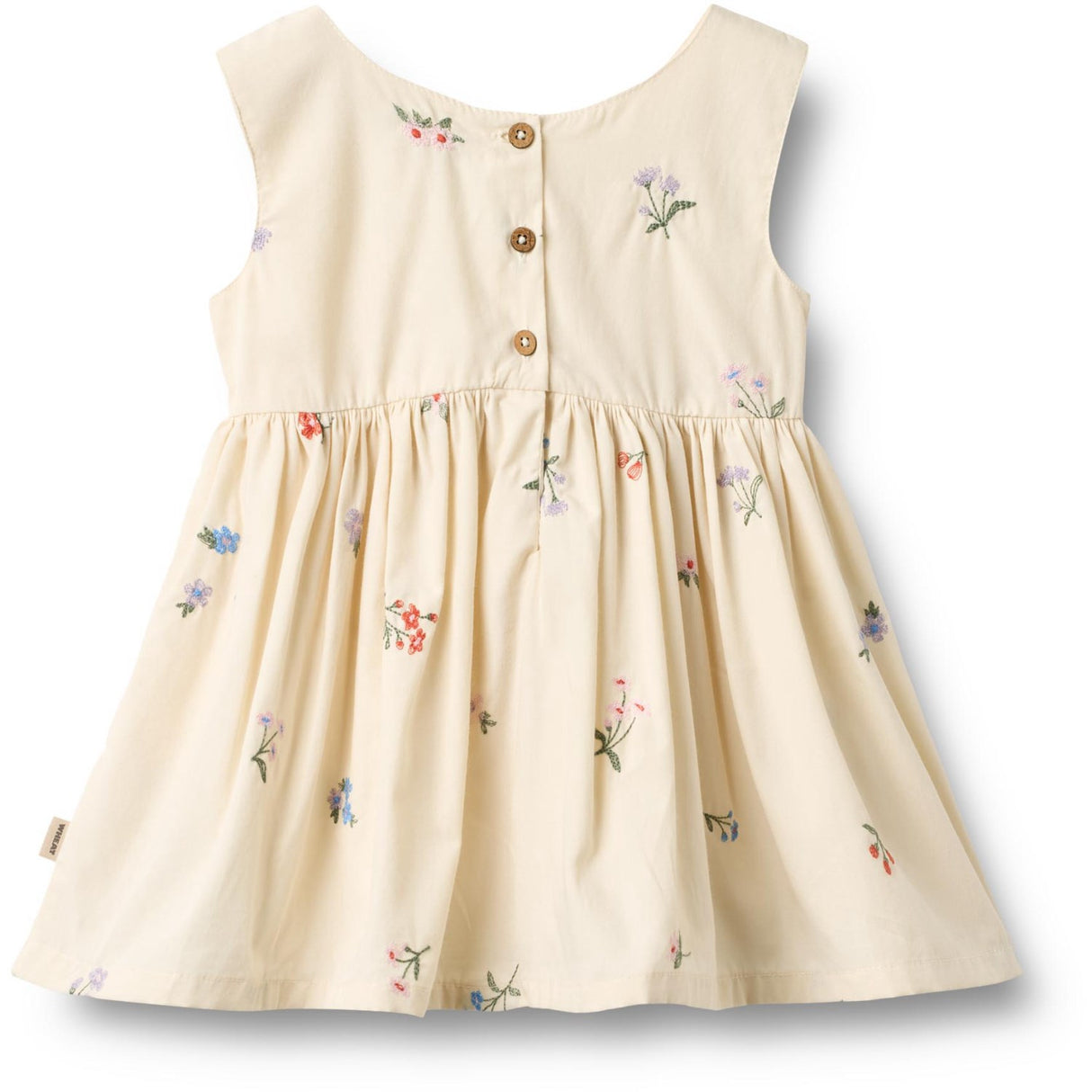 Wheat Ivory Embroidery Flowers Pinafore Wrinkle Sienna Klänning