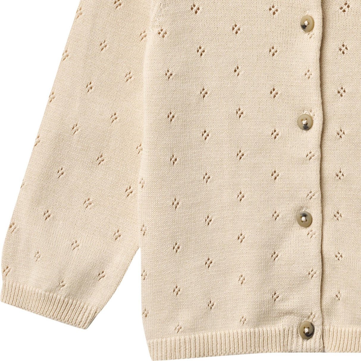 Wheat Sandshell Stickad Cardigan Maia