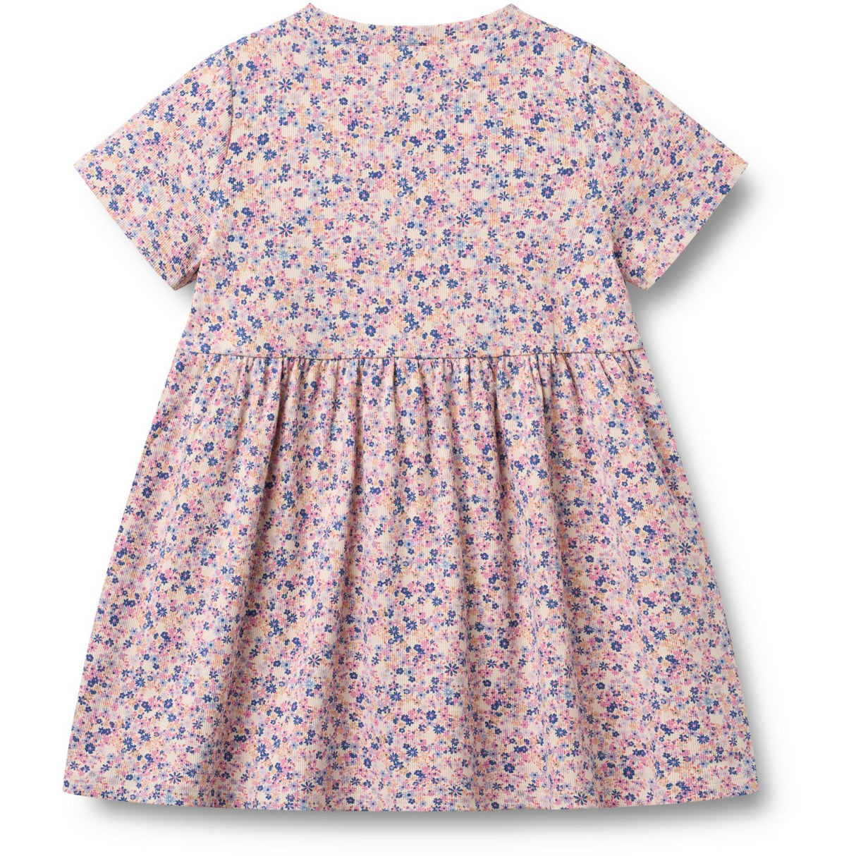 Wheat Pink Blue Flowers Jersey Klänning Anna