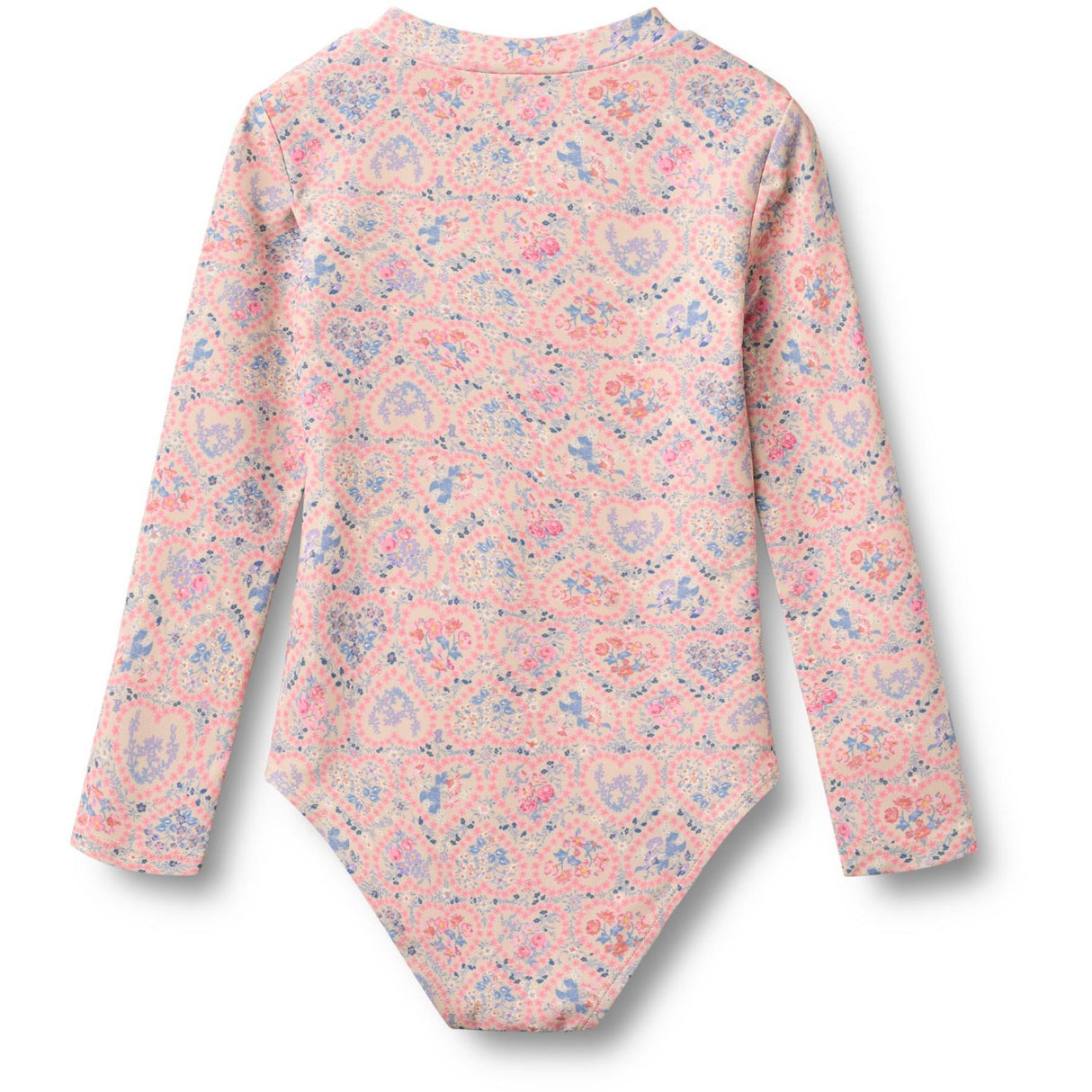 Wheat Pink Heart Flowers Baddräkt L/S Margot
