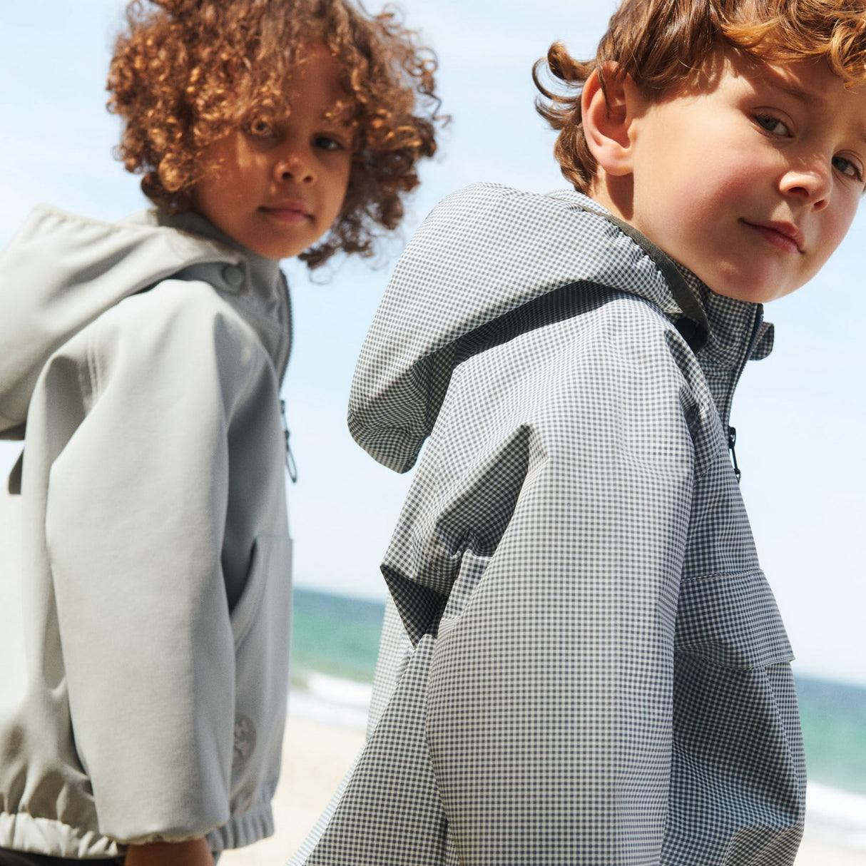 Wheat Blue Check Lightweight Shell Jacka Skyen