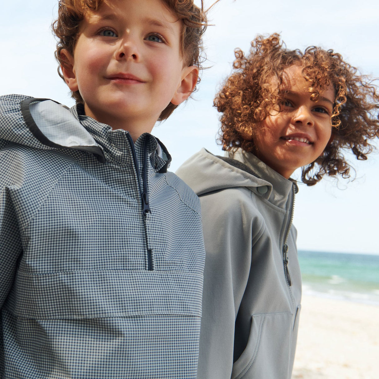 Wheat Blue Check Lightweight Shell Jacka Skyen