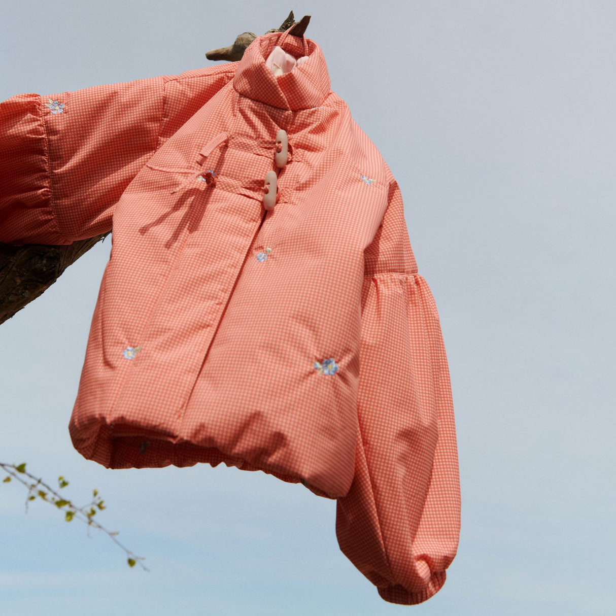 Wheat Red Check Lightweight Puffer Jacka Sola