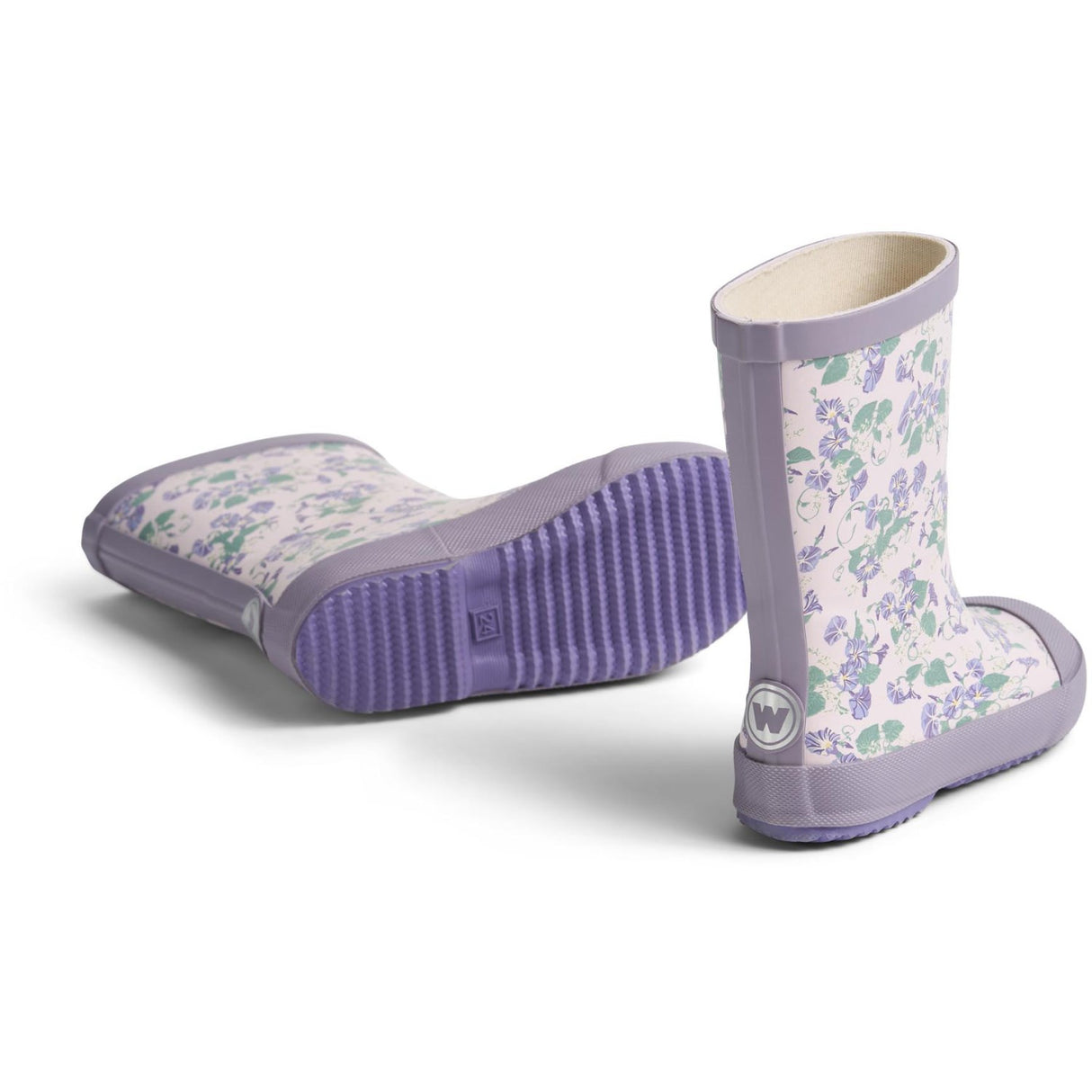Wheat Lilac Petunias Rubber Stövlar Muddy