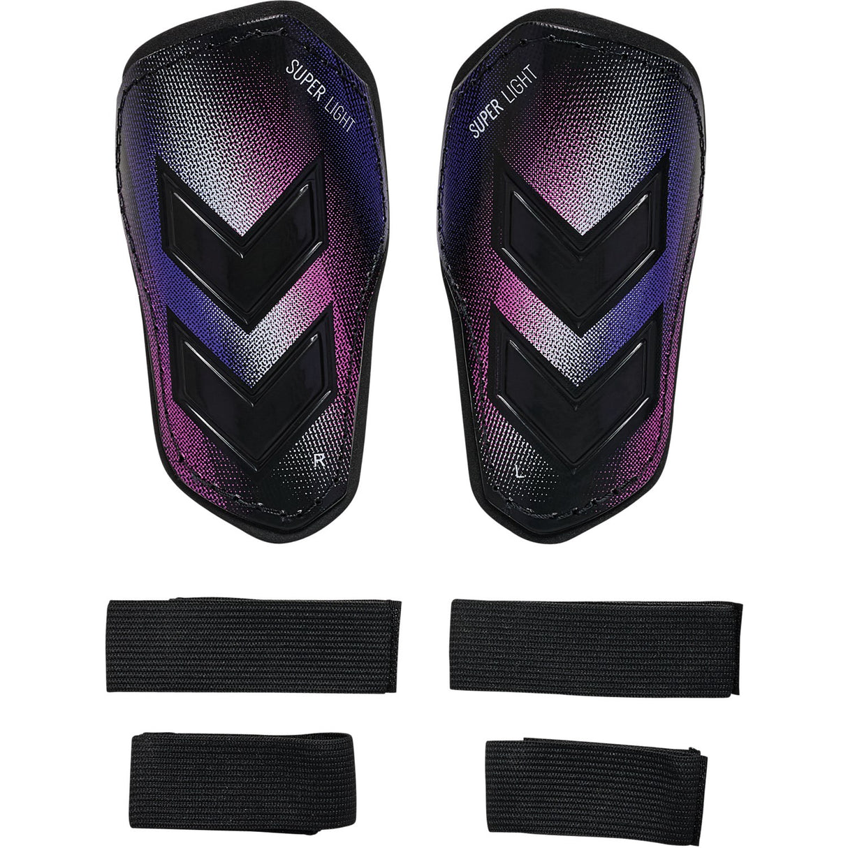 Hummel Black/Blue/Pink Shin Guards Super Light