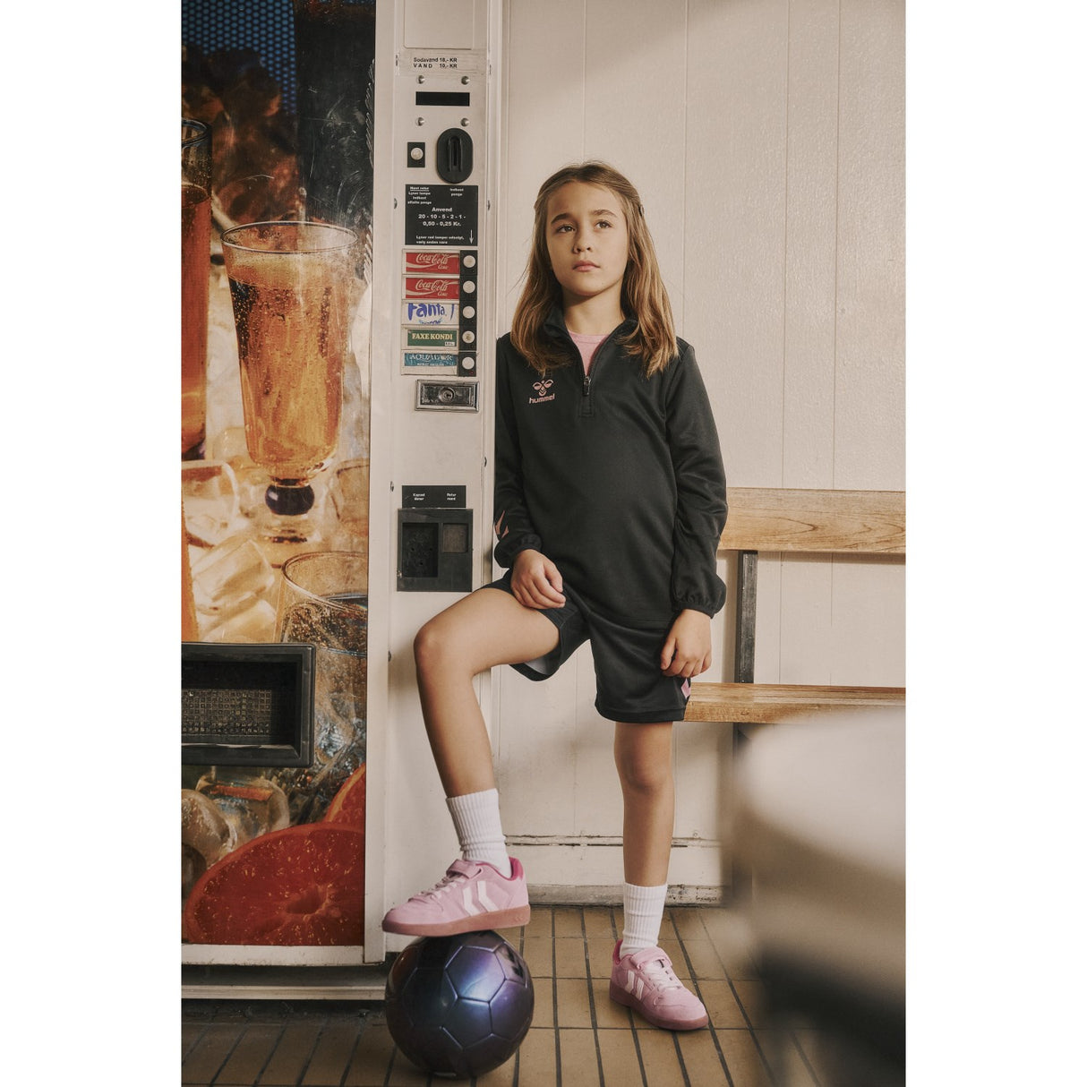 Hummel Black/Bridal Rose Shimmer Half Zip Kids