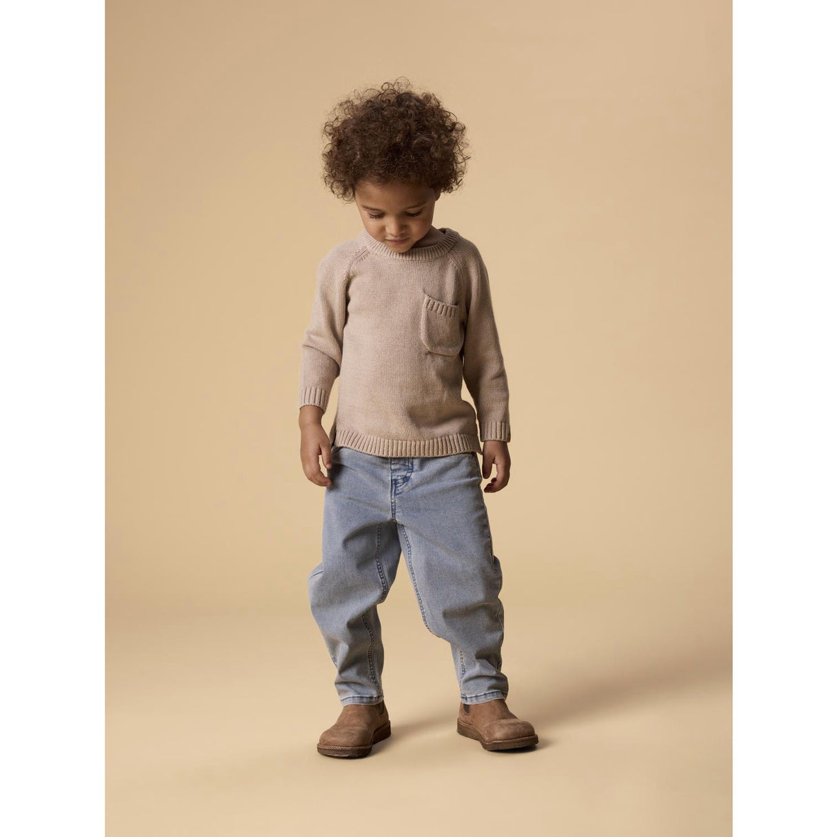 Lil'Atelier Oxford Tan Nmmfogon Ls Stickad Lil