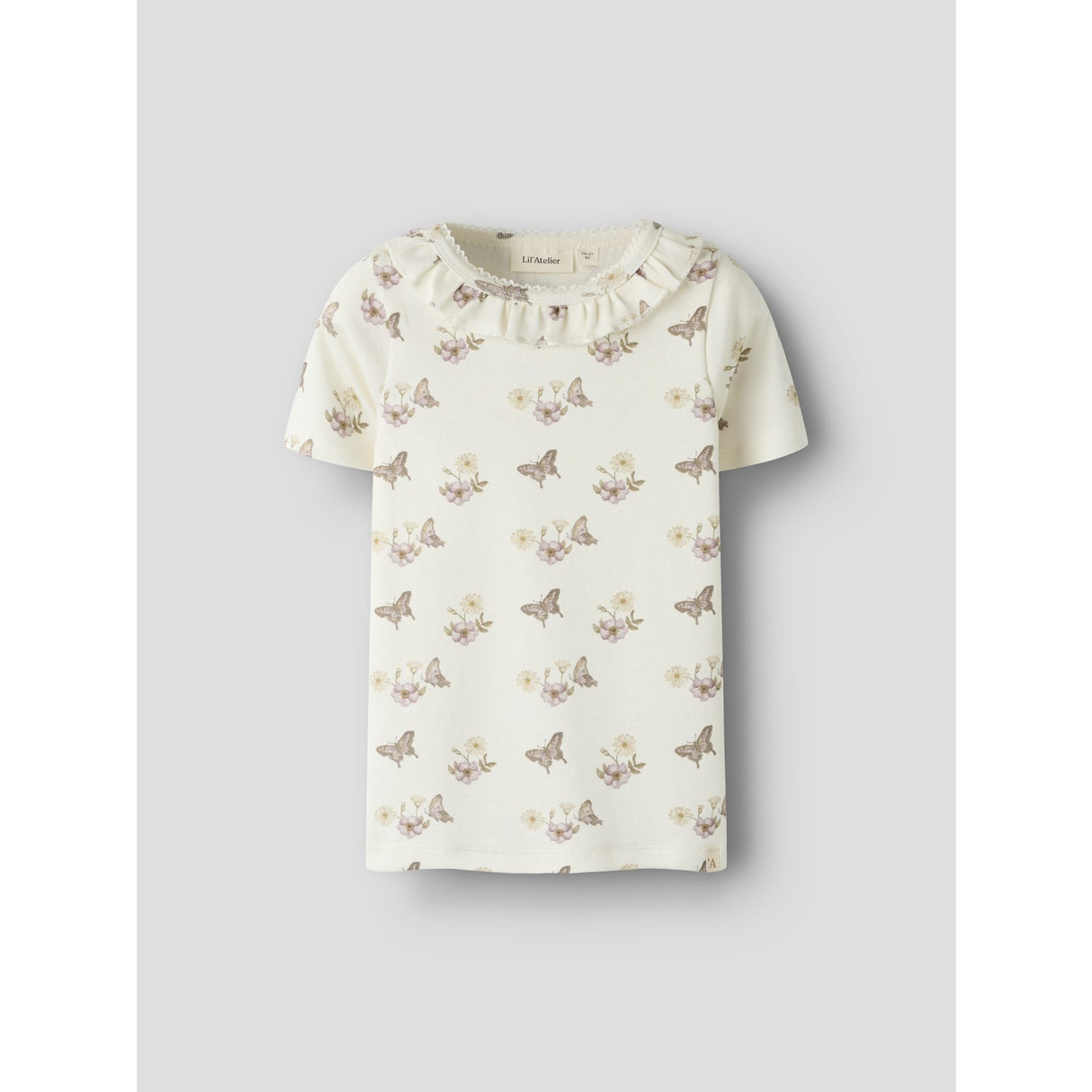 Lil'Atelier Coconut Milk Flower Nmflayo Sia Ss Slim Topp Lil