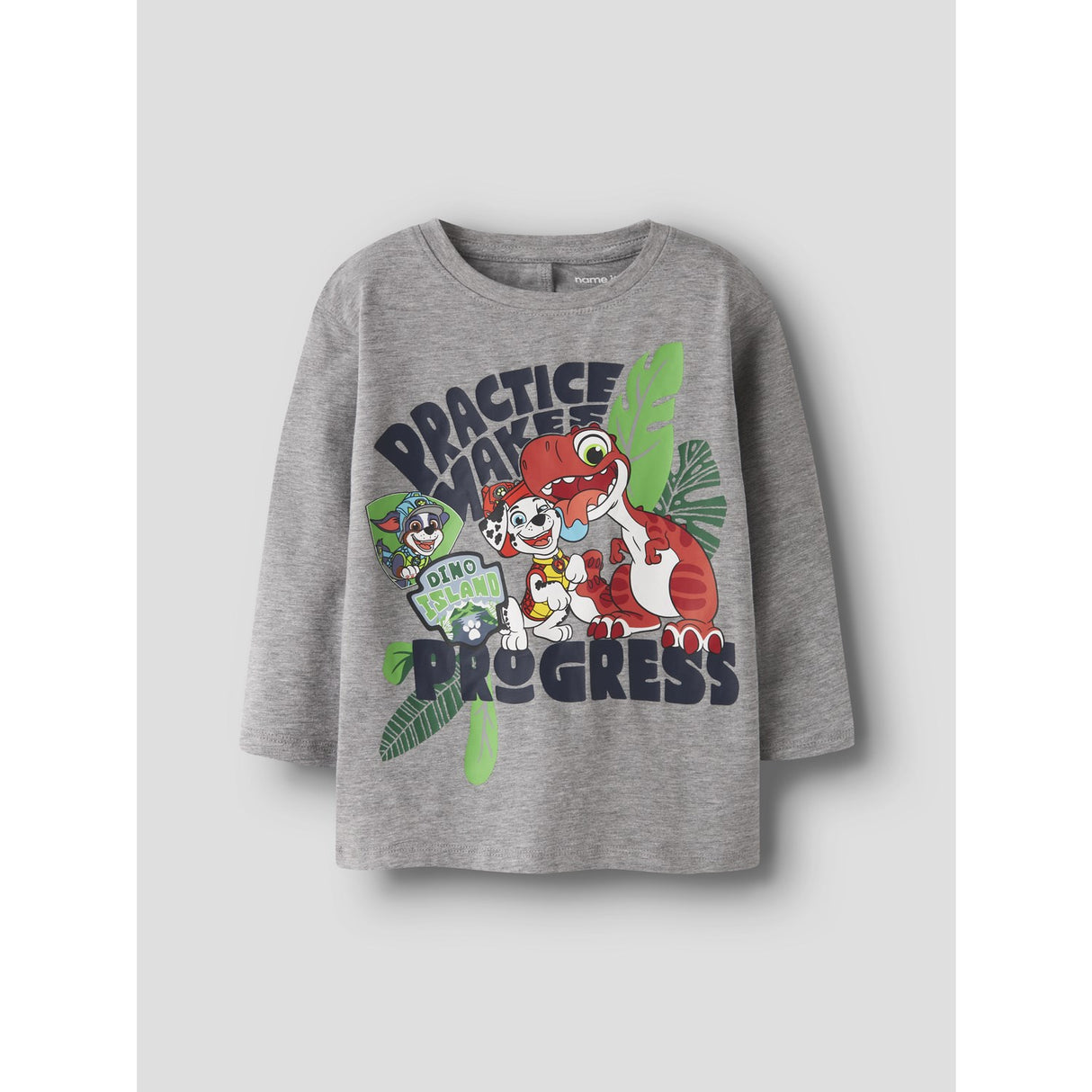 Name It Grey Melange Nmmjik Paw Ls Nreg Topp Box Noos Cplgm