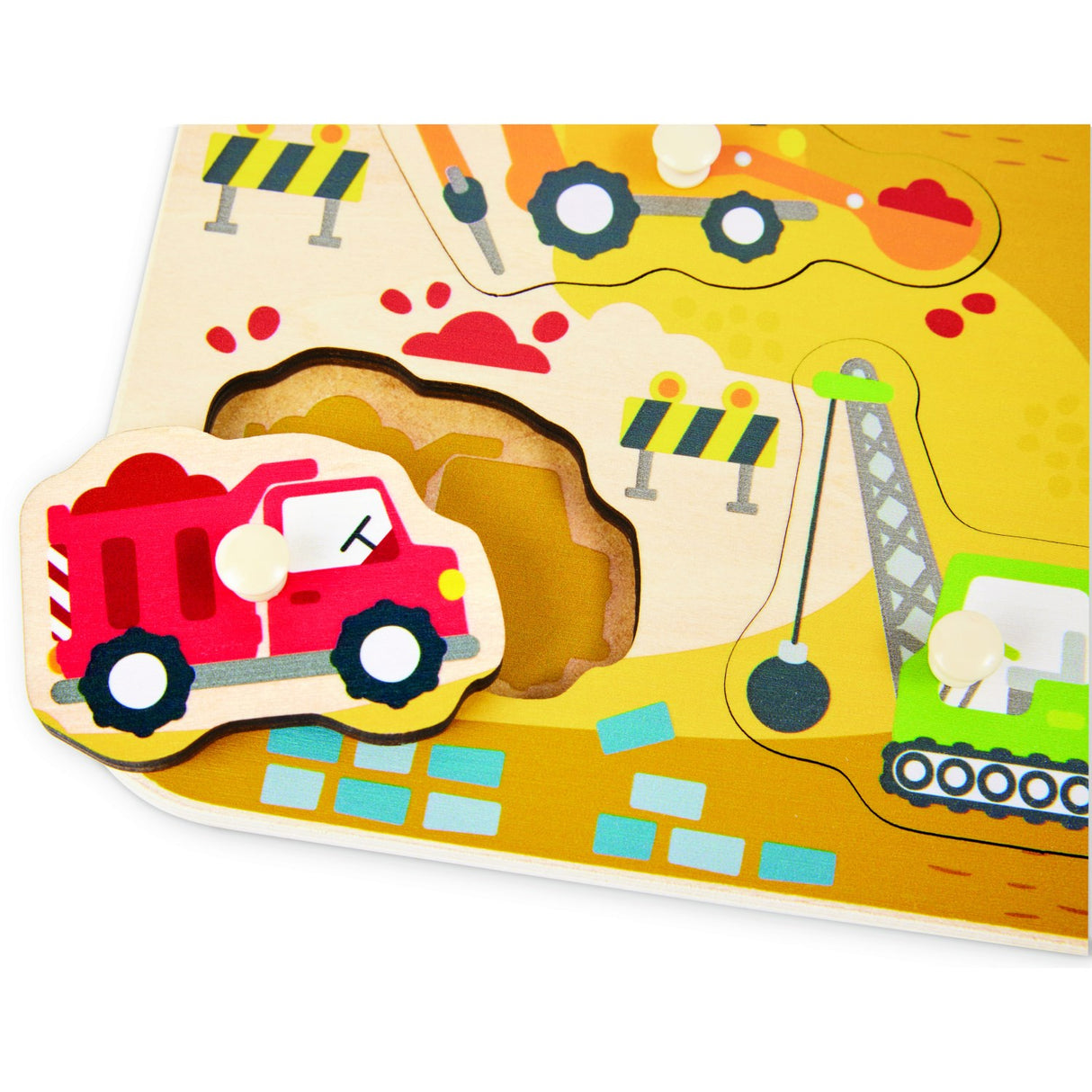 Hape Byggeplads Køretøjer Knoppuslespil