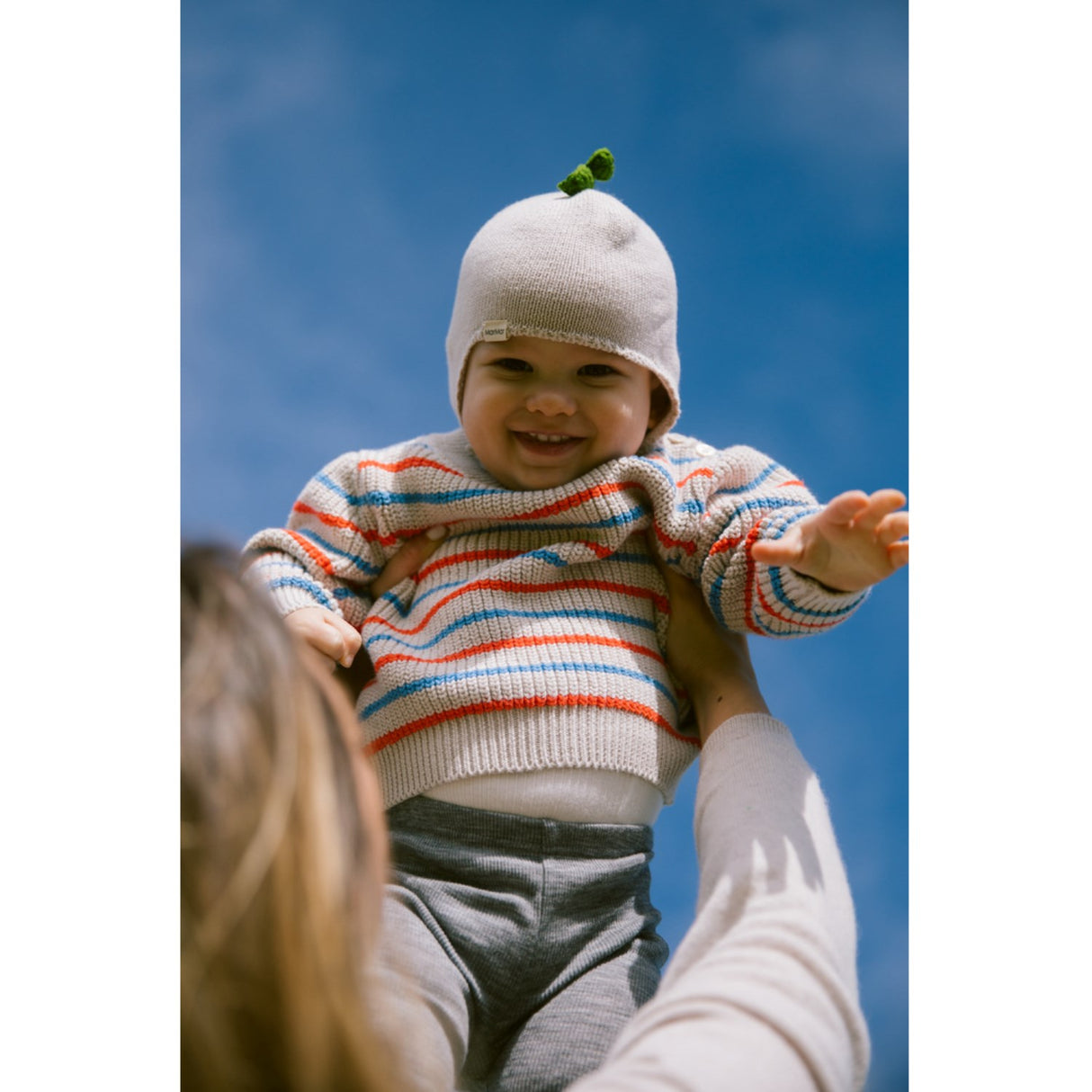 MarMar Cotton Knit Plain Moon Grey Aly Baby Sprout Mössa