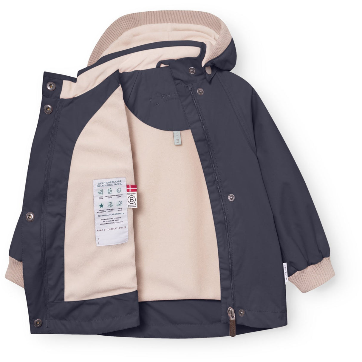 Mini A ture Ombre Blue Matwai Fleece Lined Jacket. Grs