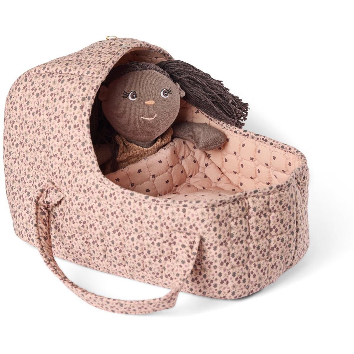 Smallstuff Dark Rose Flowers Docka Carrier, Kudde Och Täcke