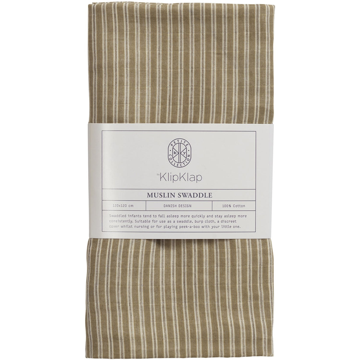 by KlipKlap Latte Alfred Stripe Muslinfilt