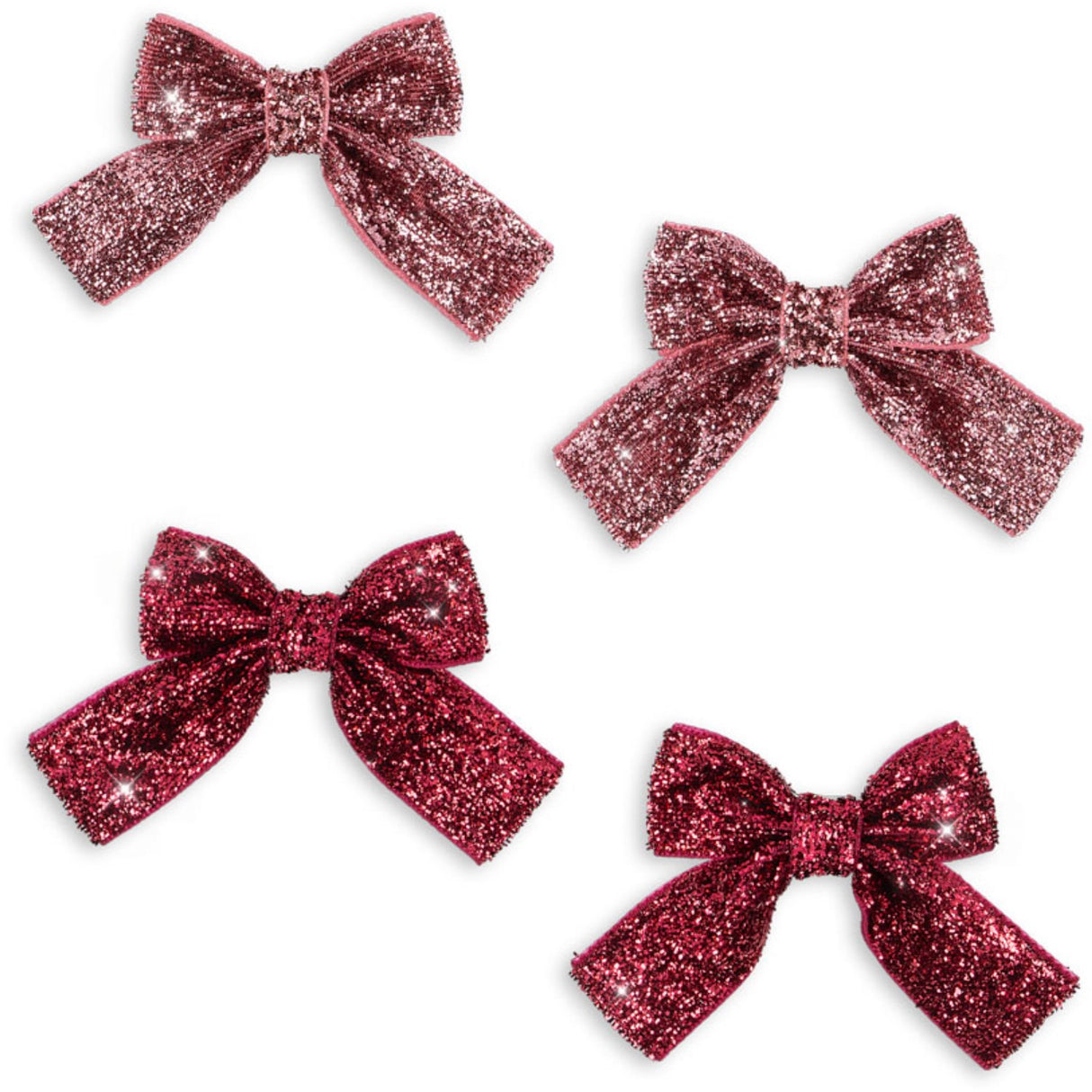 Konges Sløjd Pink Mix 4 Pack Glitter Rosett Hair Clips