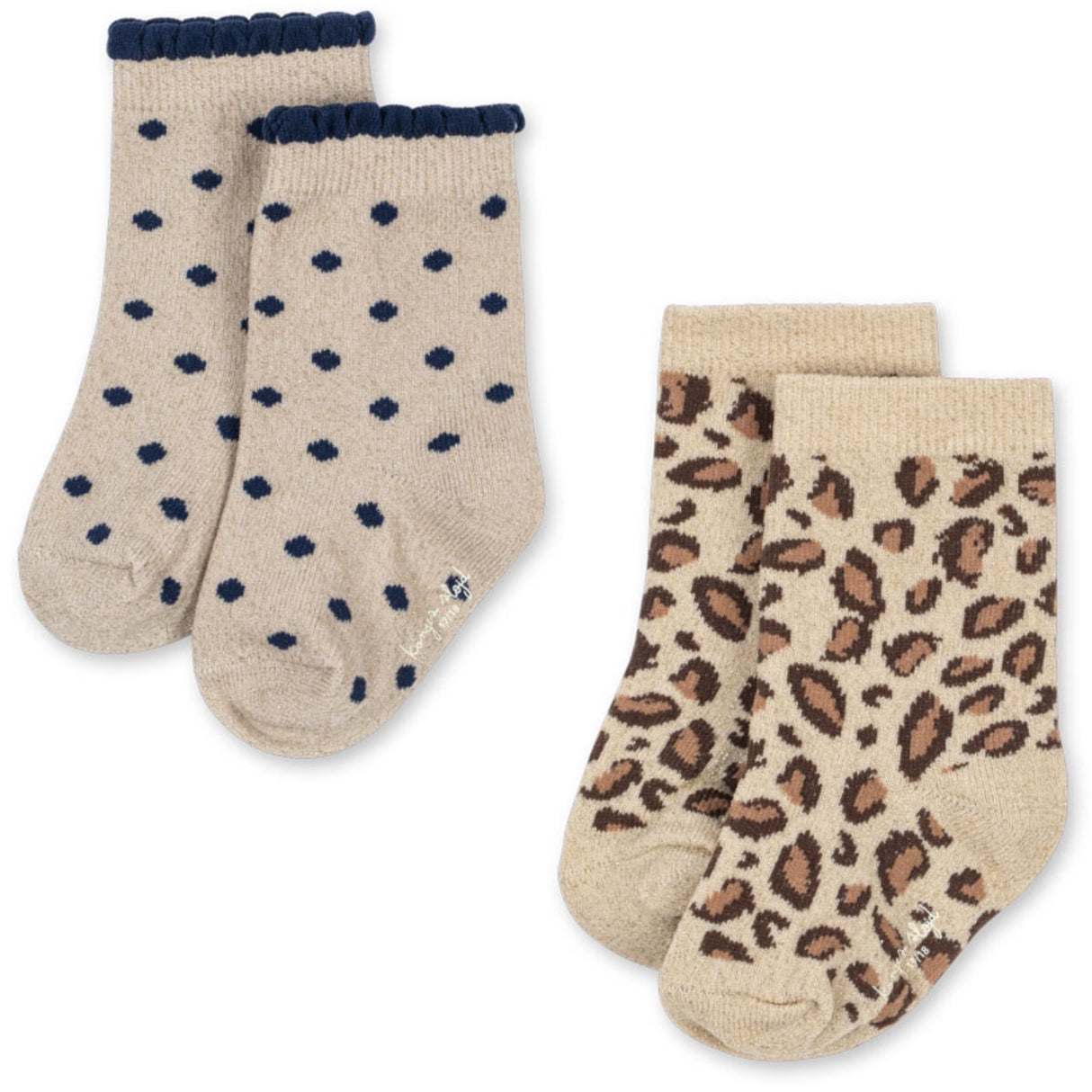 Konges Sløjd Leo/Dot 2 Pack Leo Och Dot Glitter Jacquard Strumpor